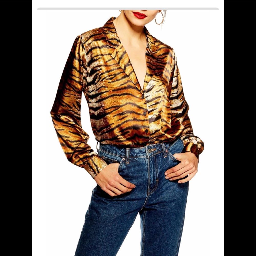 Jessica Print shirt Topshop size 8 (US 4)